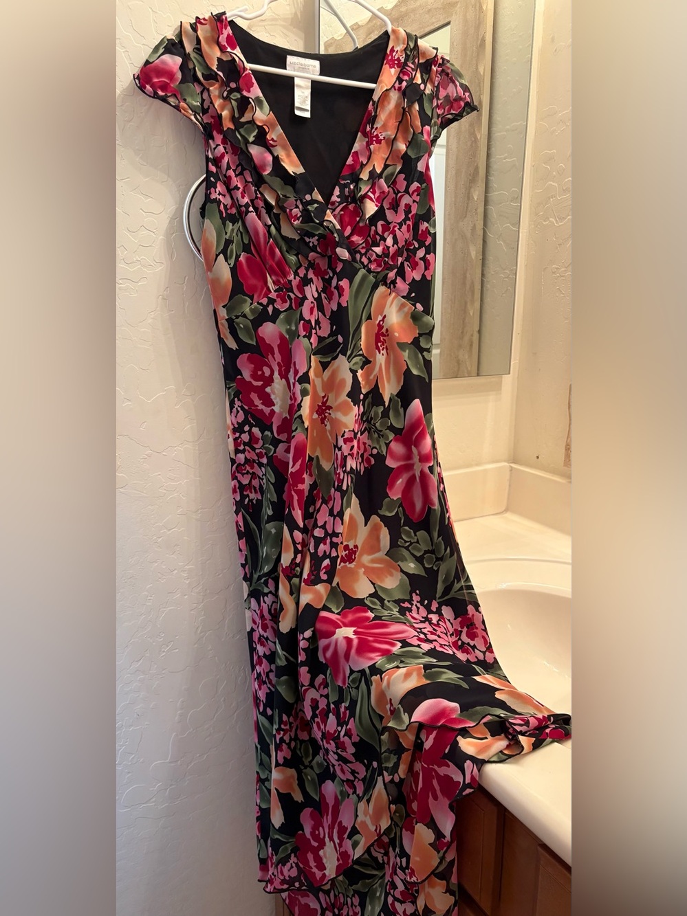 Liz Claiborne New York Floral Chiffon Midi Dress